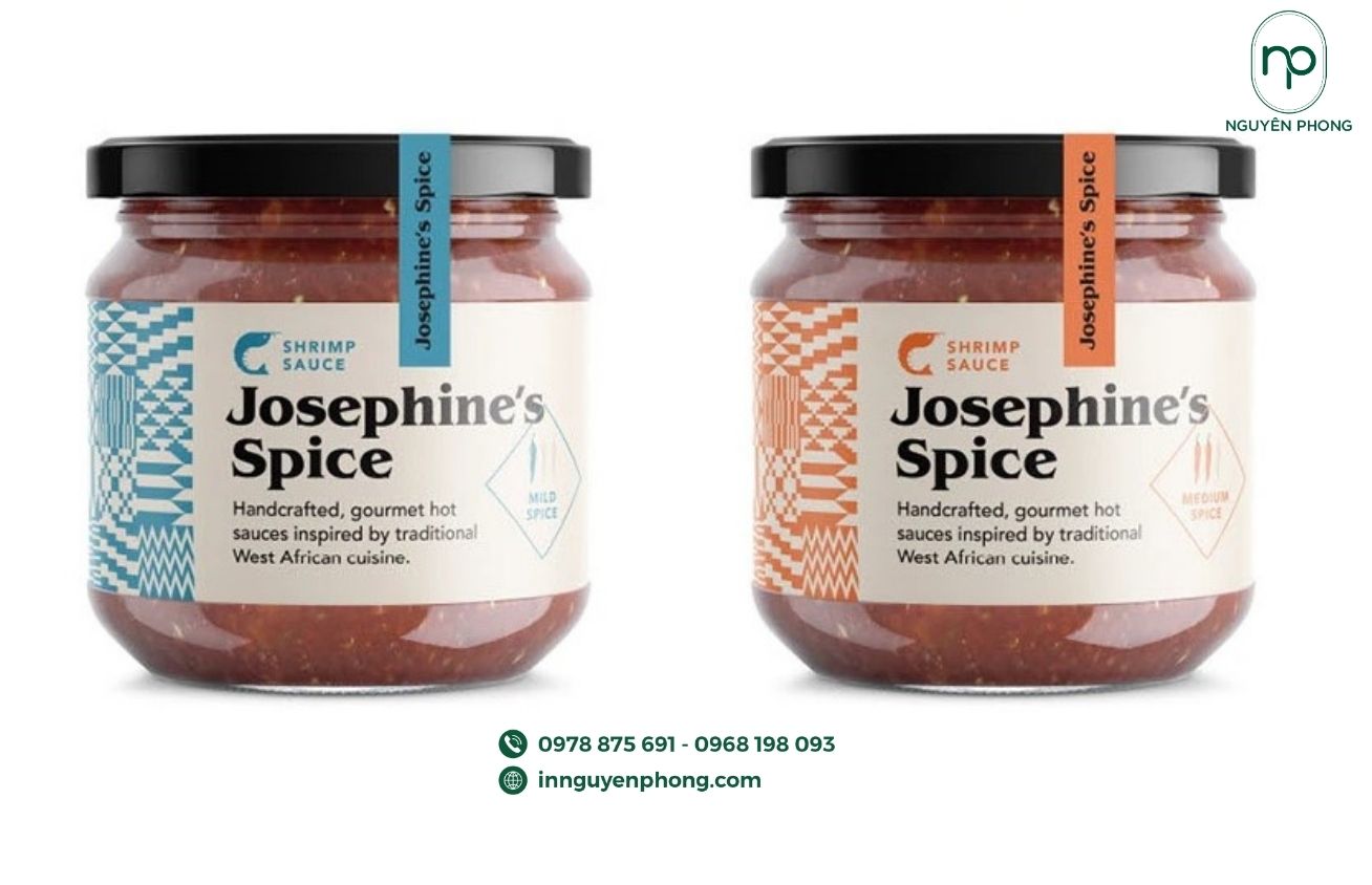 Mẫu tem dán gia vị in logo thương hiệu